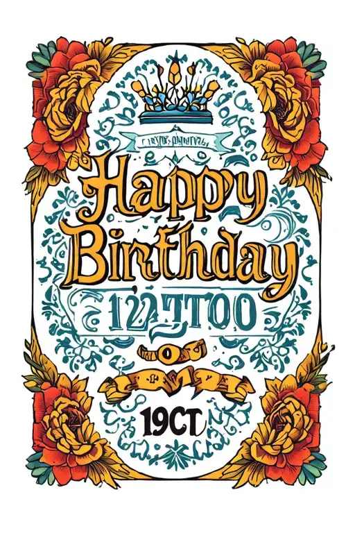 Birthday 12 Oct 1993 written sign tattoo design idea