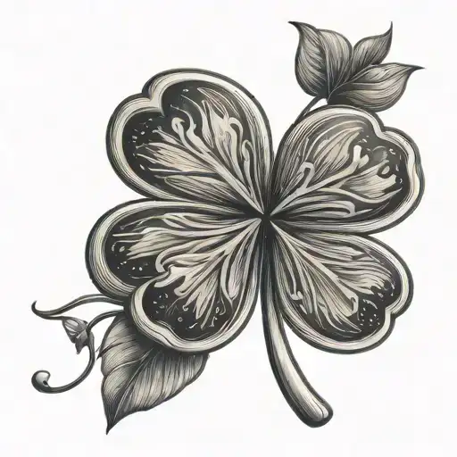 5 leaf clover tattoo design idea