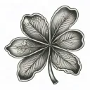 5 leaf clover tattoo design idea