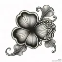 5 leaf clover tattoo design idea