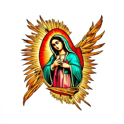 a image of our lady Guadalupe tattoo design idea
