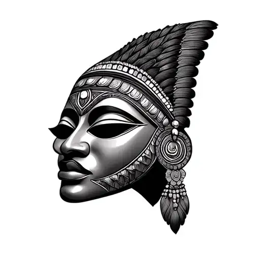 African Mask tattoo design idea