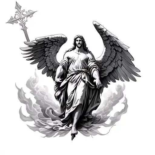 st michael the archangel tattoo design idea