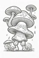 chubby mushroom sprite dancing tattoo design idea