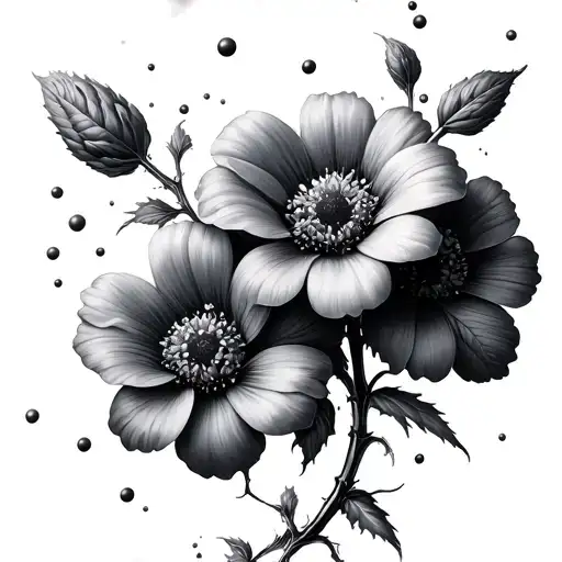 Adrenaline Molecule wirth flowers tattoo design idea