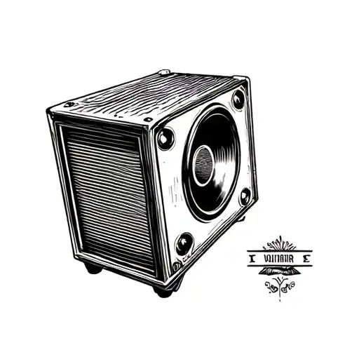 Subwoofer tattoo design idea