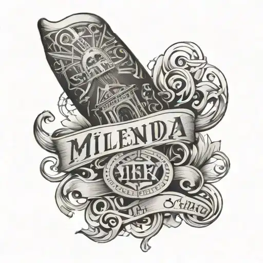 Sleeve with name Milenda State new jersey jrzy and a-town tattoo design idea