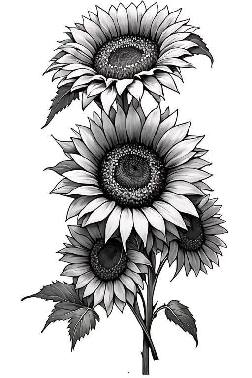 sunflowers wrapped loosely tattoo design idea