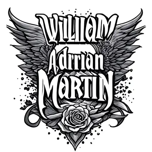 "William Adrian Martin" name tattoo tattoo design idea