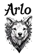 "Arlo" name tattoo tattoo design idea