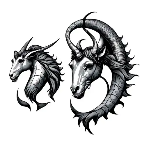 Libra and capricorn zodiac sign tattoo design idea