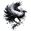 Feminine Phoenix tattoo design idea