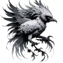 Feminine Phoenix tattoo design idea