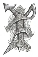 Viking axe tattoo design idea