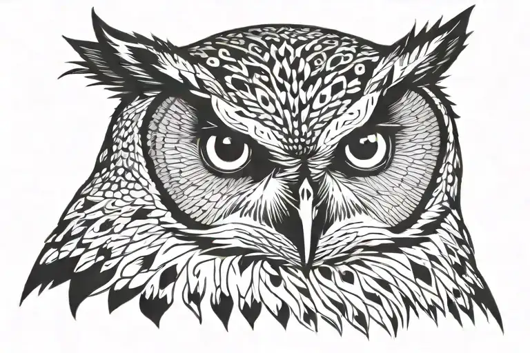 Owl head dangerous tattoo design idea