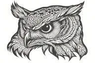Owl head dangerous tattoo design idea