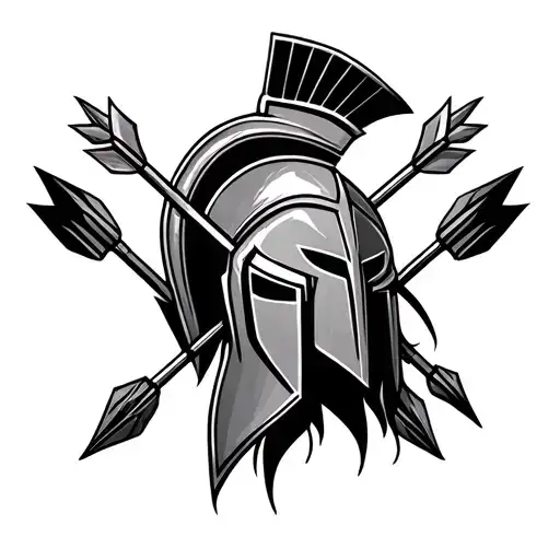 spartan and arrows tattoo design idea