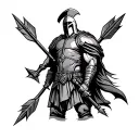 spartan and arrows tattoo design idea