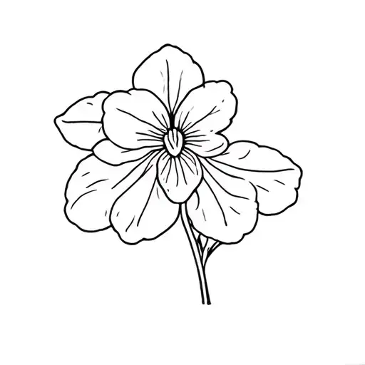 african violet tattoo design idea