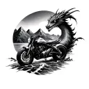 Black and white, shadowing, i love nature, streams, sea, road motorcycles, mountains, abstract images, dragons.  tattoo design idea