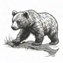 silhouette bear cub reaching up towards tattoo design idea