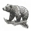 silhouette bear cub reaching up towards tattoo design idea