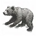 silhouette bear cub reaching up towards tattoo design idea