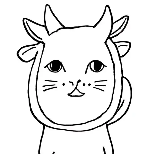 Cat in cow costume tattoo design idea