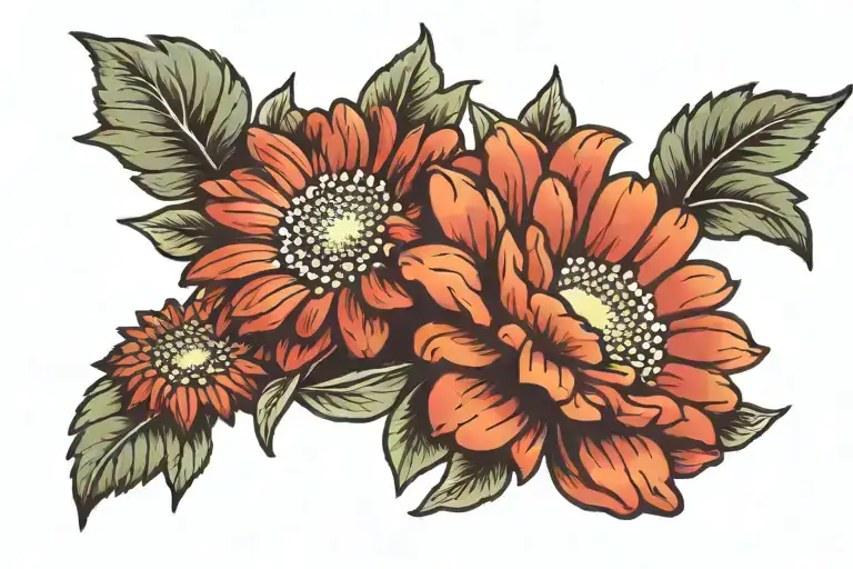 gerbera daisy flowers tattoo design idea