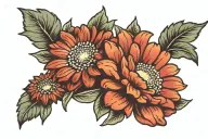 gerbera daisy flowers tattoo design idea