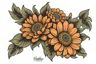 gerbera daisy flowers tattoo design idea