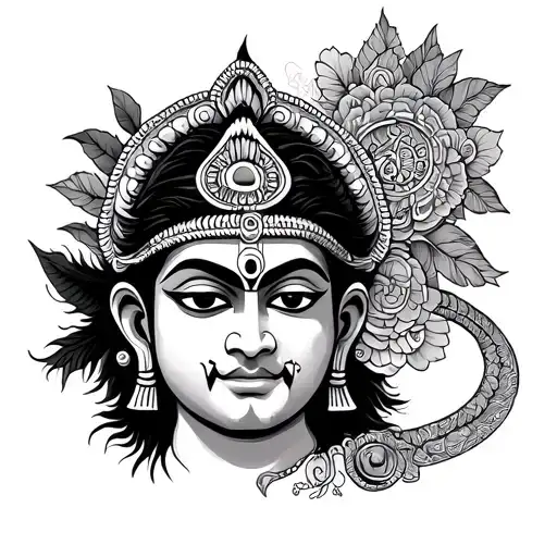 Hanuman Gada tattoo design idea