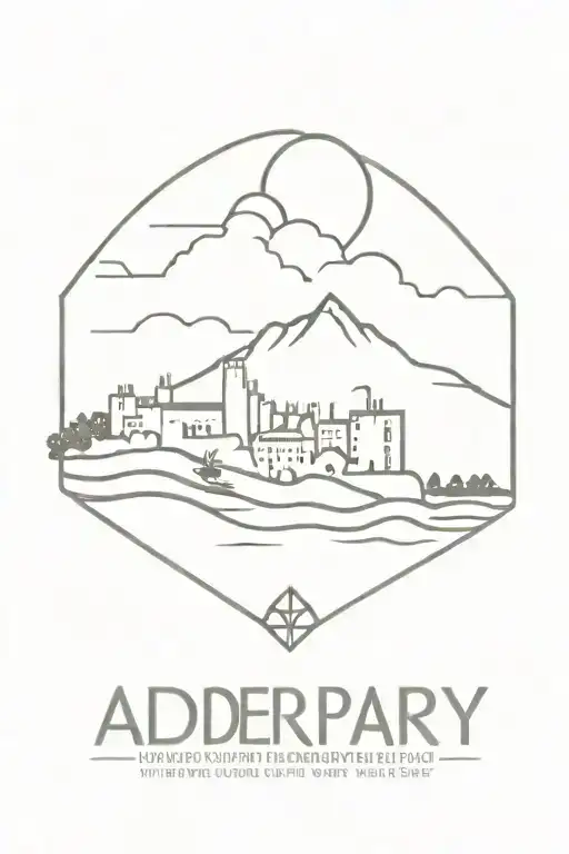 A minimalist tattoo of a stylized LP logo with a silhouette of Alderney's skyline, combining the client's love for Linkin Park and the beautiful scenery of Alderney tattoo design idea