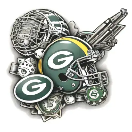 green bay packers and gambling tattoo design idea