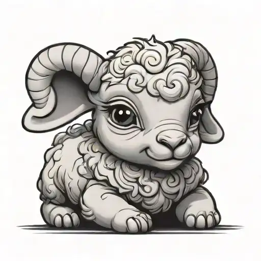 A cartoon baby lamb tattoo design idea