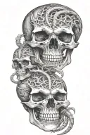 skulls and scorpions intertwined within tattoo design idea