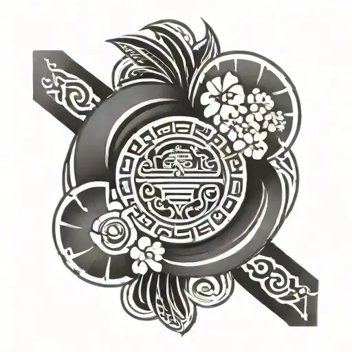 Hawaiian hieroglyphs black tattoo tattoo design idea