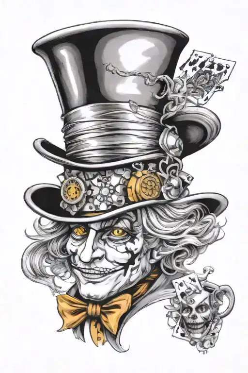 mad hatter tattoo design idea