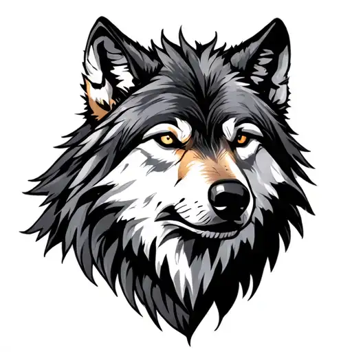 Alpha Wolf, which has the name of Samuel Int He Mist tattoo design idea