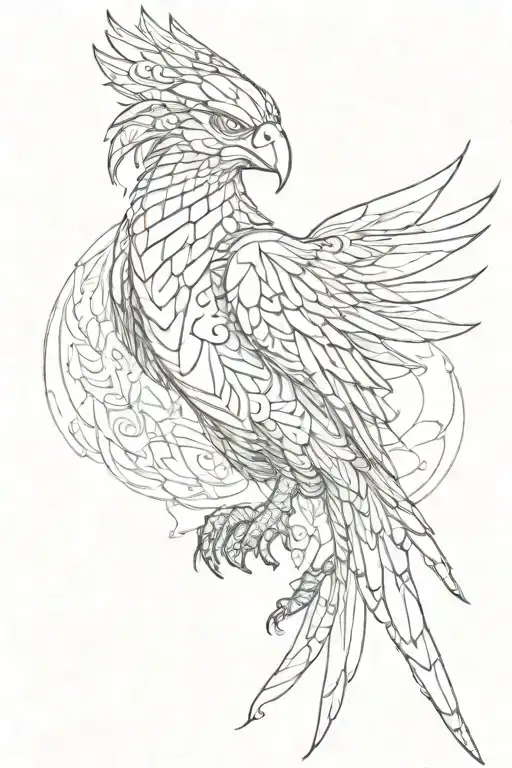Ironman phoenix bird tattoo design idea