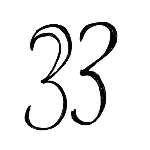 Number 33 number written tattoo design idea