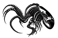 xenomorph 15cm simple tattoo design idea