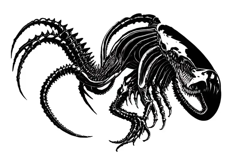xenomorph 15cm simple tattoo design idea