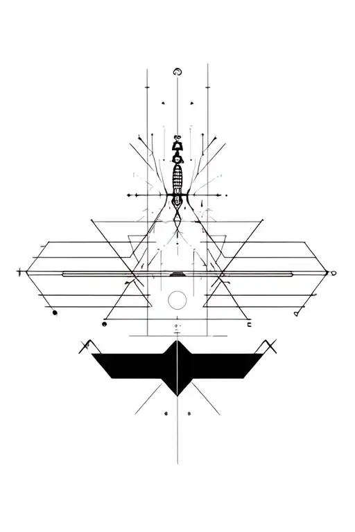 Cyberware Symetrical And Geometrical. spinal implant tattoo design idea