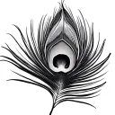 finger print and peacock feather tattoo design idea