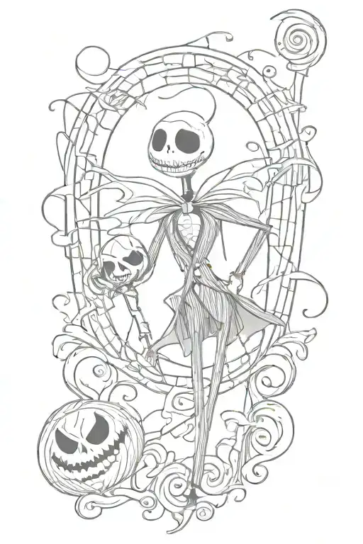 nightmare before christmas tattoo design idea