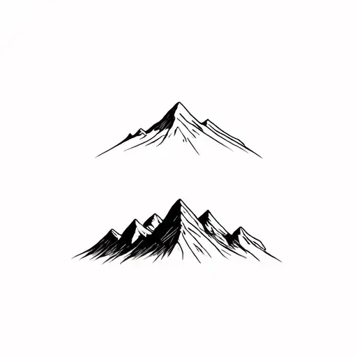 mountain range silhouette tattoo design idea
