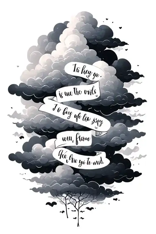 bible verse with clouds tattoo design idea