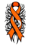 kidney cancer orange ribbon intertwined with strength symbol  tattoo design idea