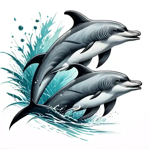 3 Dolphin tattoo design idea